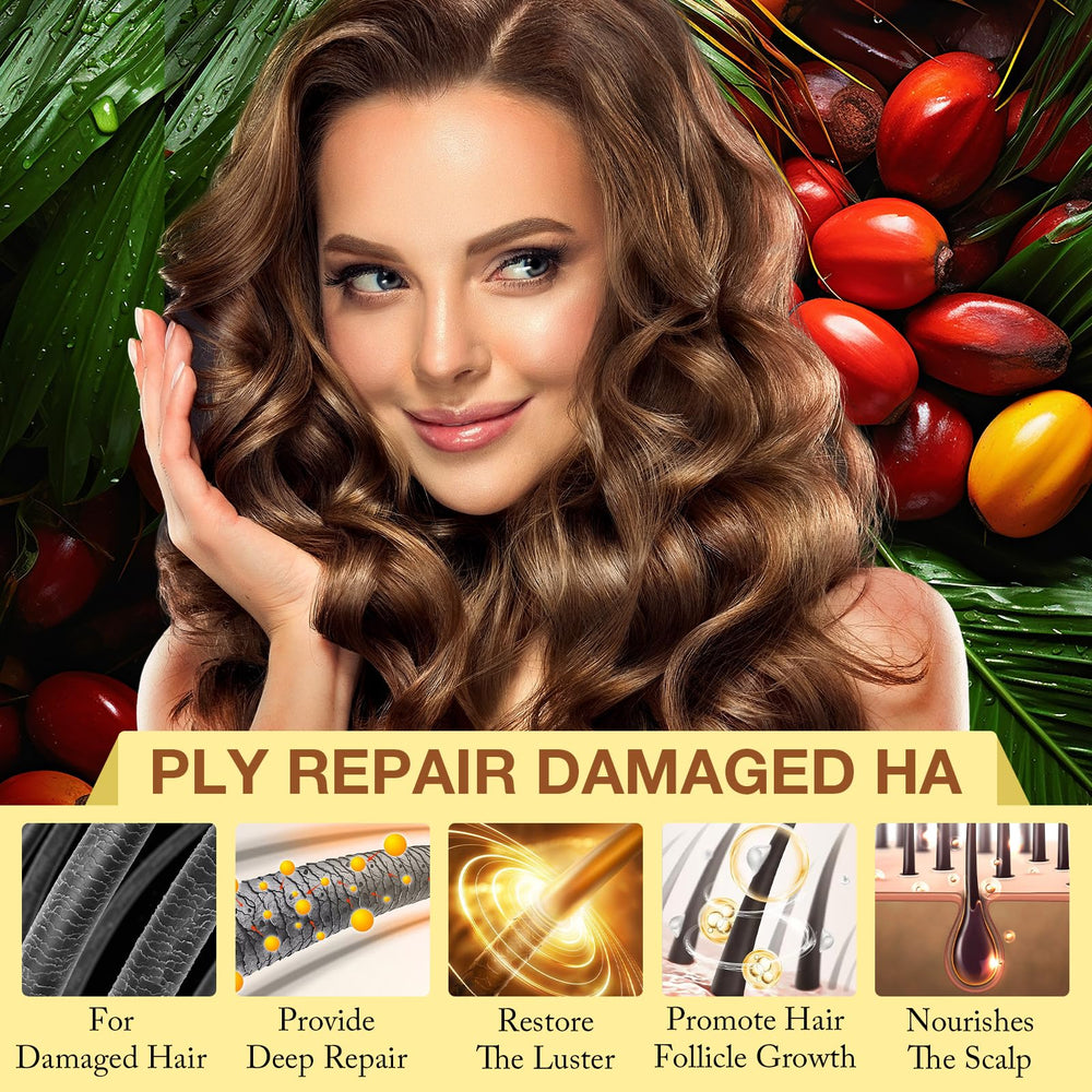 Applying Ninsiec Batana Oil to hair for moisture and shine.