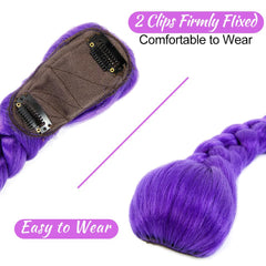 Clip-in ponytail stays secure with two clips for quick styling.
