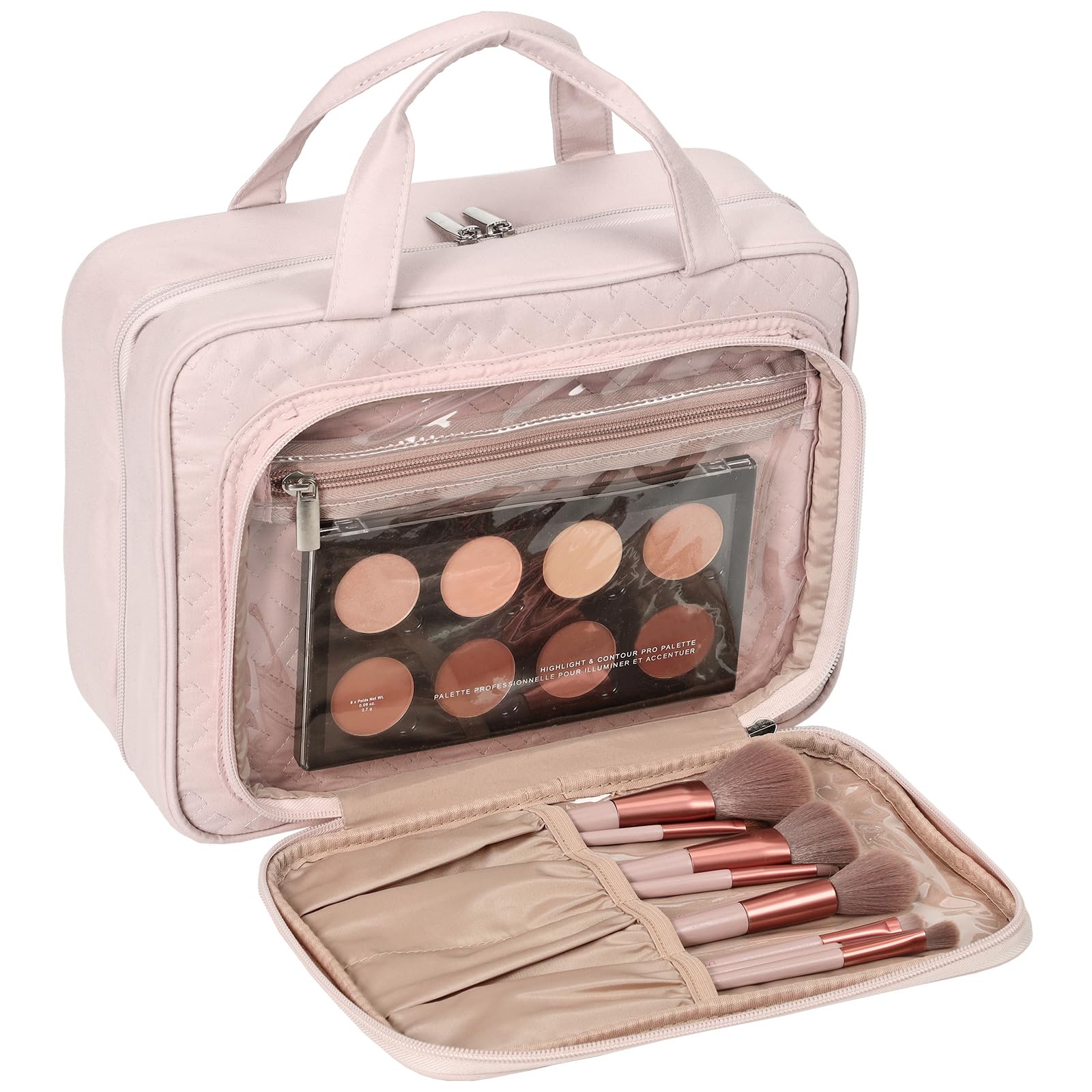 NISHEL bag front pocket holds brushes and large palette for quick access.
