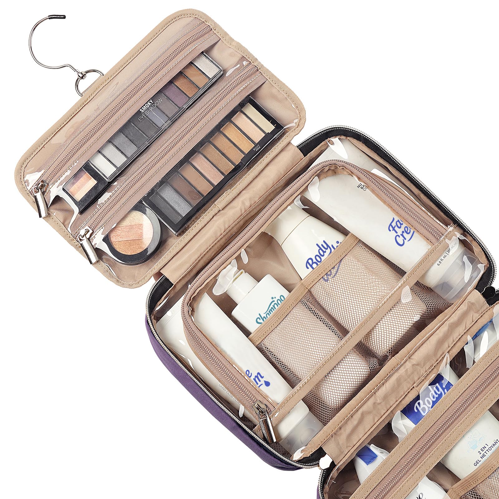 NISHEL travel toiletry bag front pocket for quick secure storage