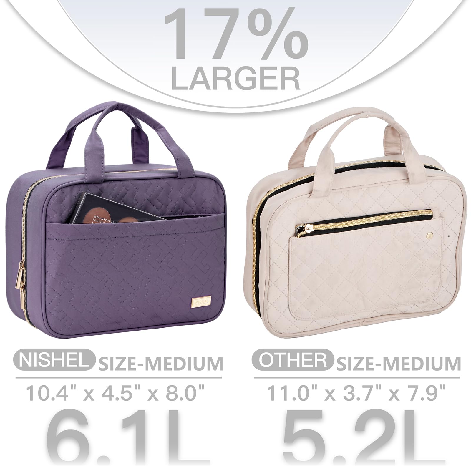 NISHEL travel toiletry bag transparent window speeds security checks during travel