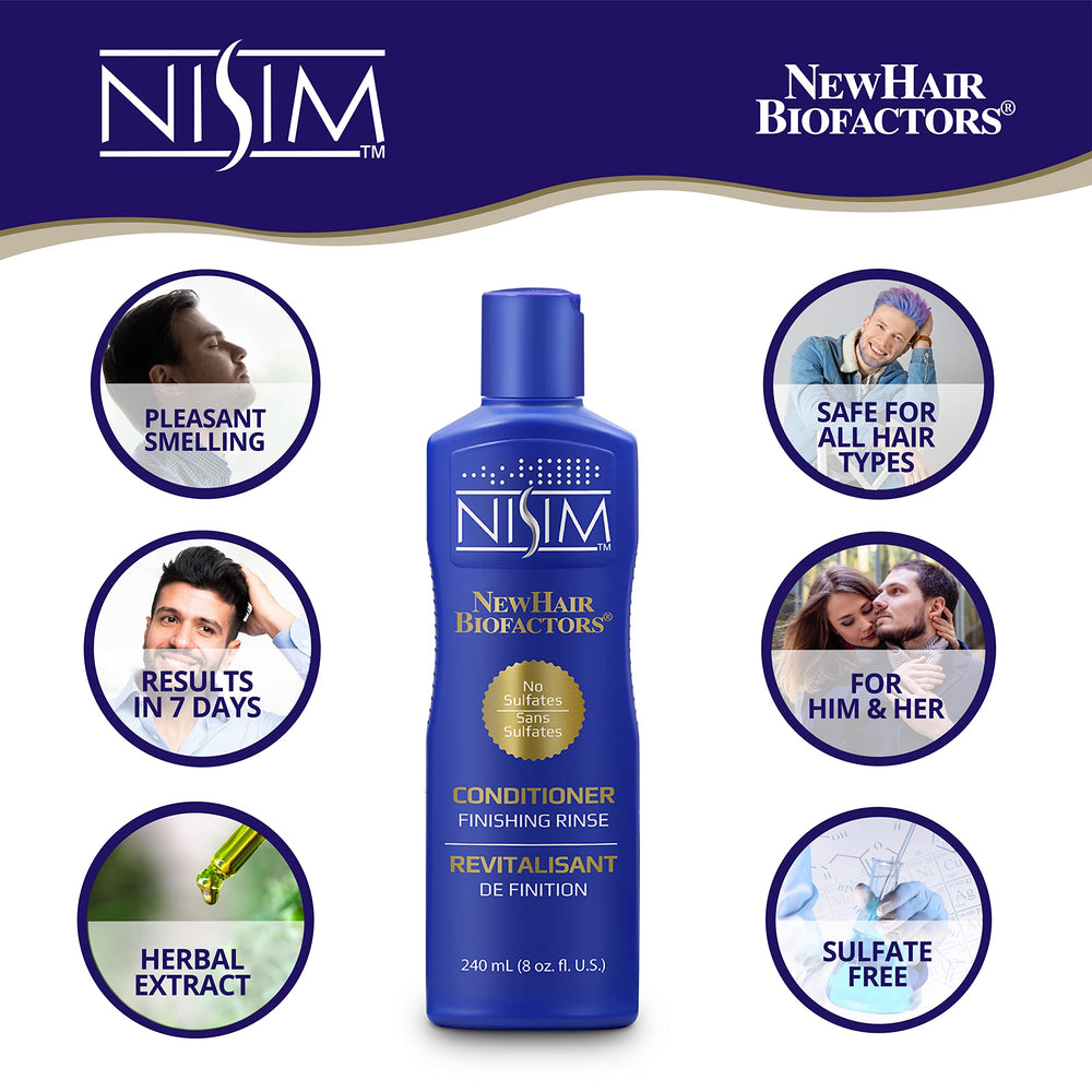 Nisim Finishing Rinse Conditioner yields shiny hair finish after use