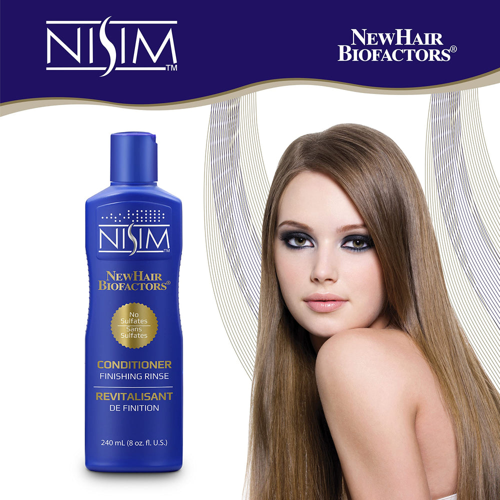 Nisim Finishing Rinse Conditioner packaging highlights sulfate-free formula