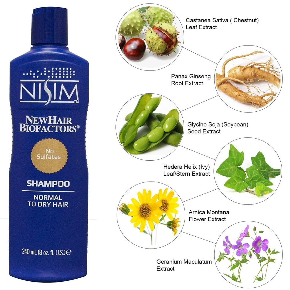 Nisim NewHair BioFactors Shampoo for normal to dry hair in use