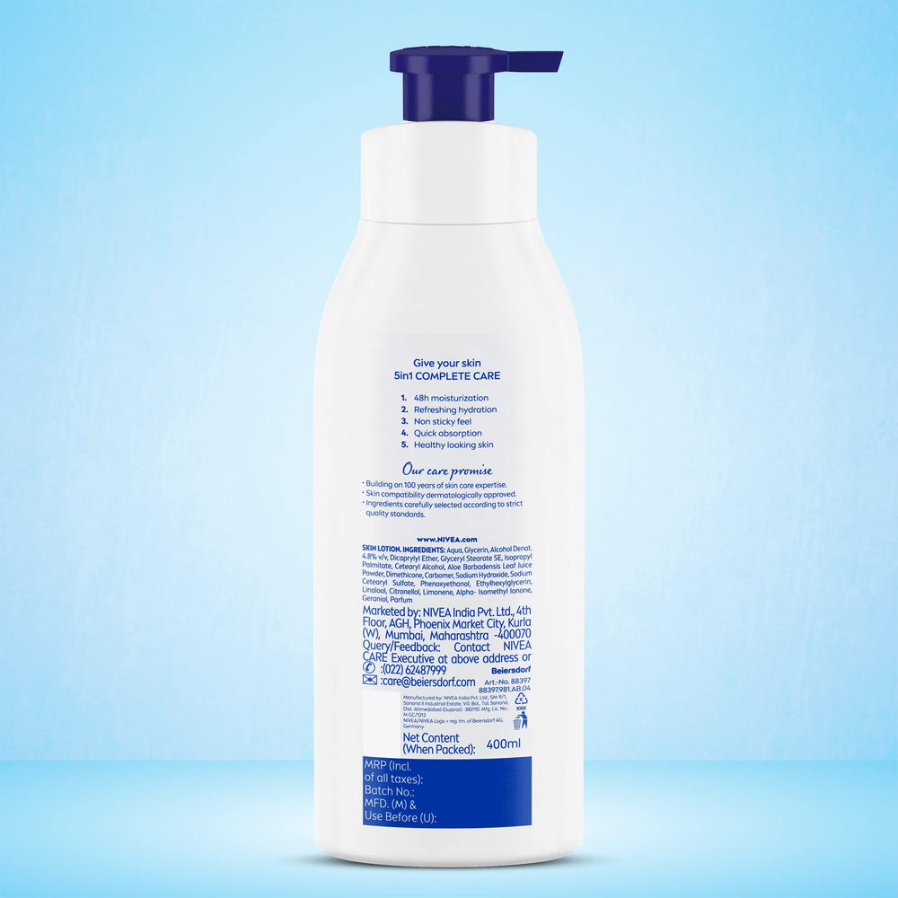 Bathroom setting with NIVEA Aloe Hydration bottle on sink.