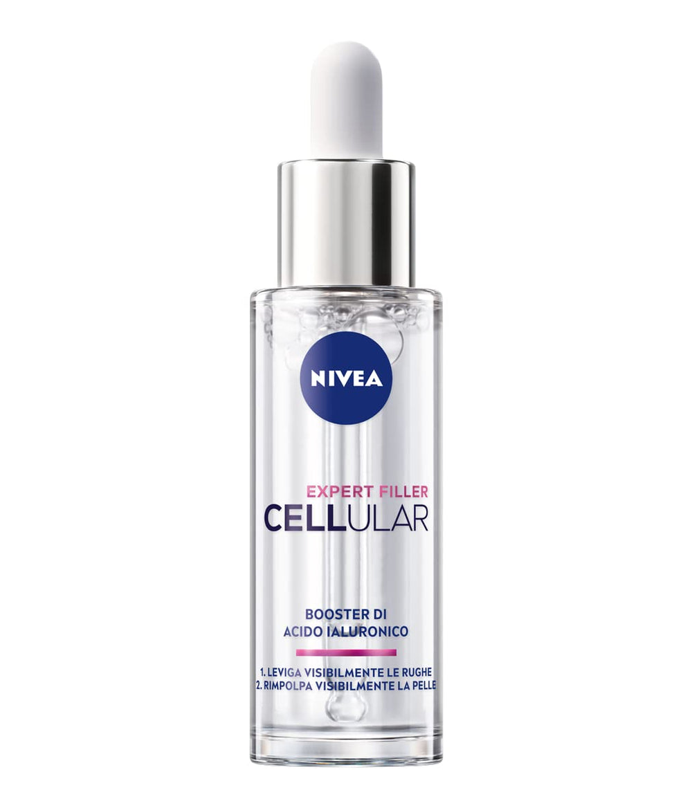 NIVEA Cellular Expert Filler dropper in use for precise hydration.