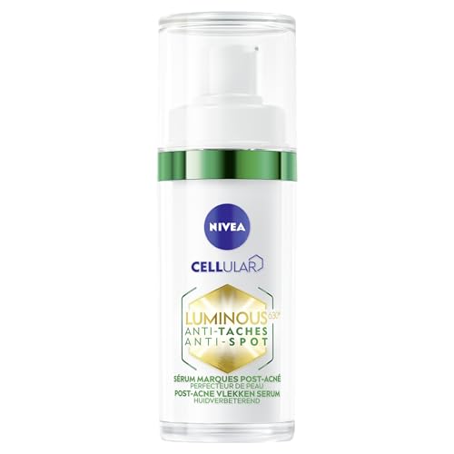 Person applying NIVEA CELLULAR Luminous630 serum for smooth, refreshed skin.