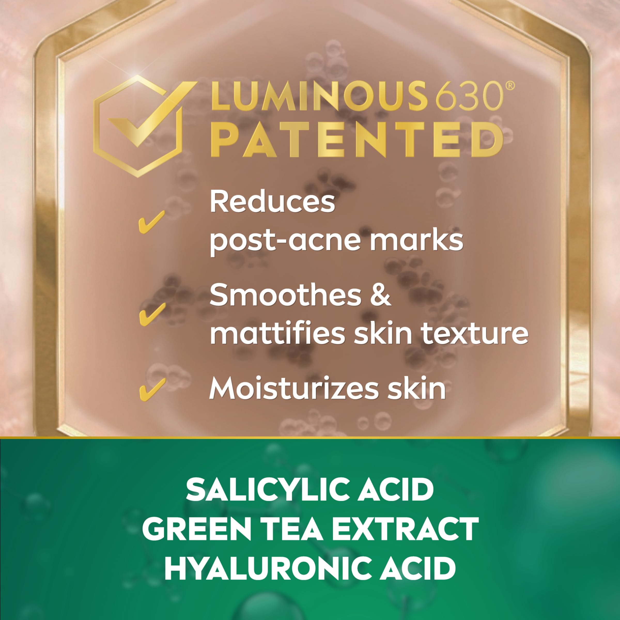 NIVEA Luminous630 serum balances oil levels for matte appearance.