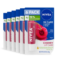 NIVEA Cherry Lip Care packaging with ruby tint for color and moisture.