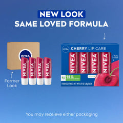 NIVEA Cherry Lip Care tube front view highlighting ruby tint