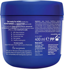 NIVEA cream in hand applying to arm to show quick absorption