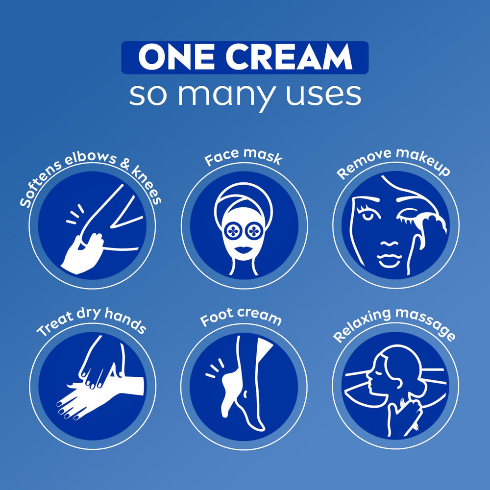 Provitamin B5 in NIVEA Creme nourishes dry skin daily.