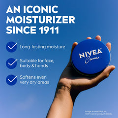 NIVEA Creme texture close-up highlights creamy, luxurious consistency.
