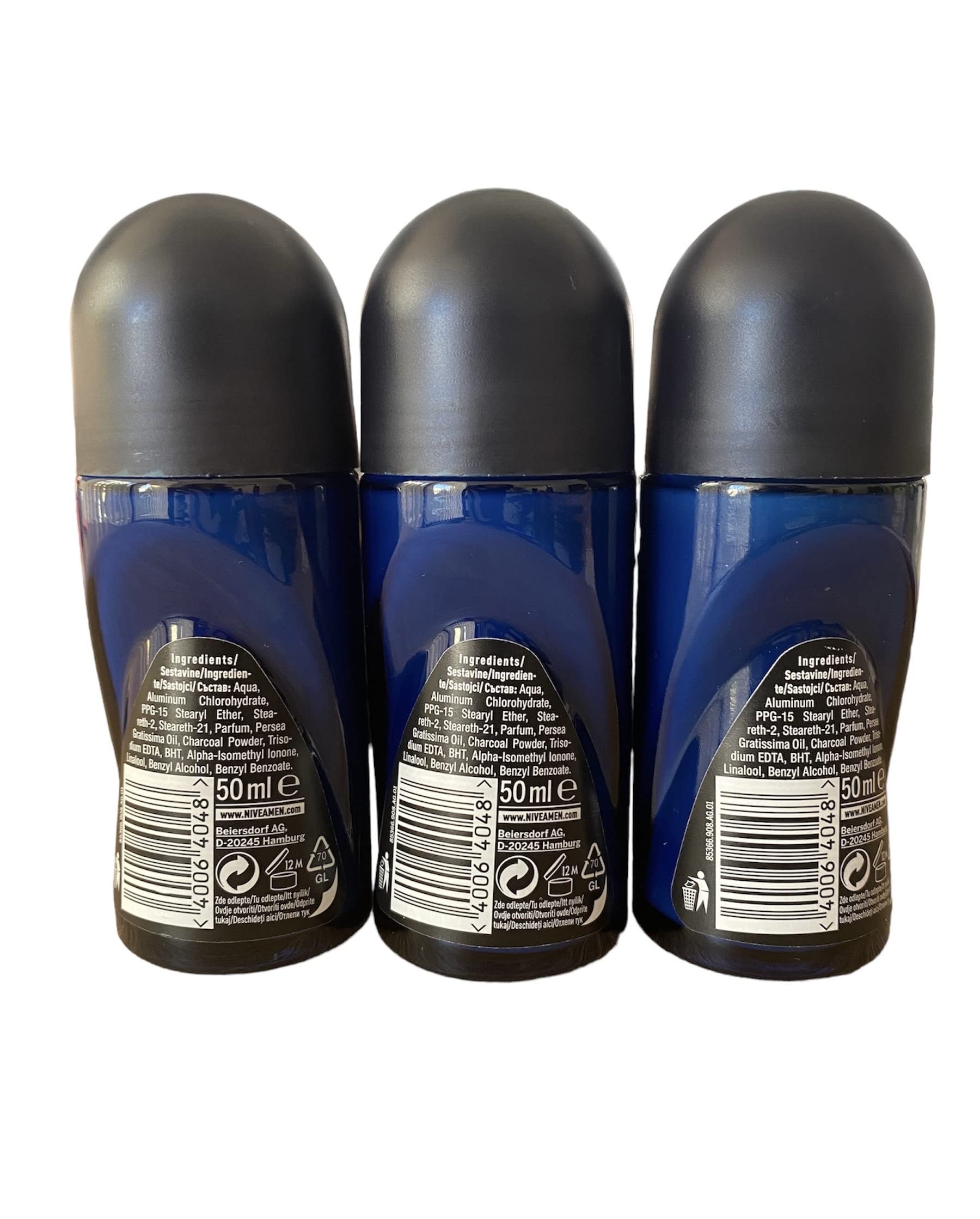 NIVEA Dimension packaging shows dark wood and Amazonia aroma for a bold scent.