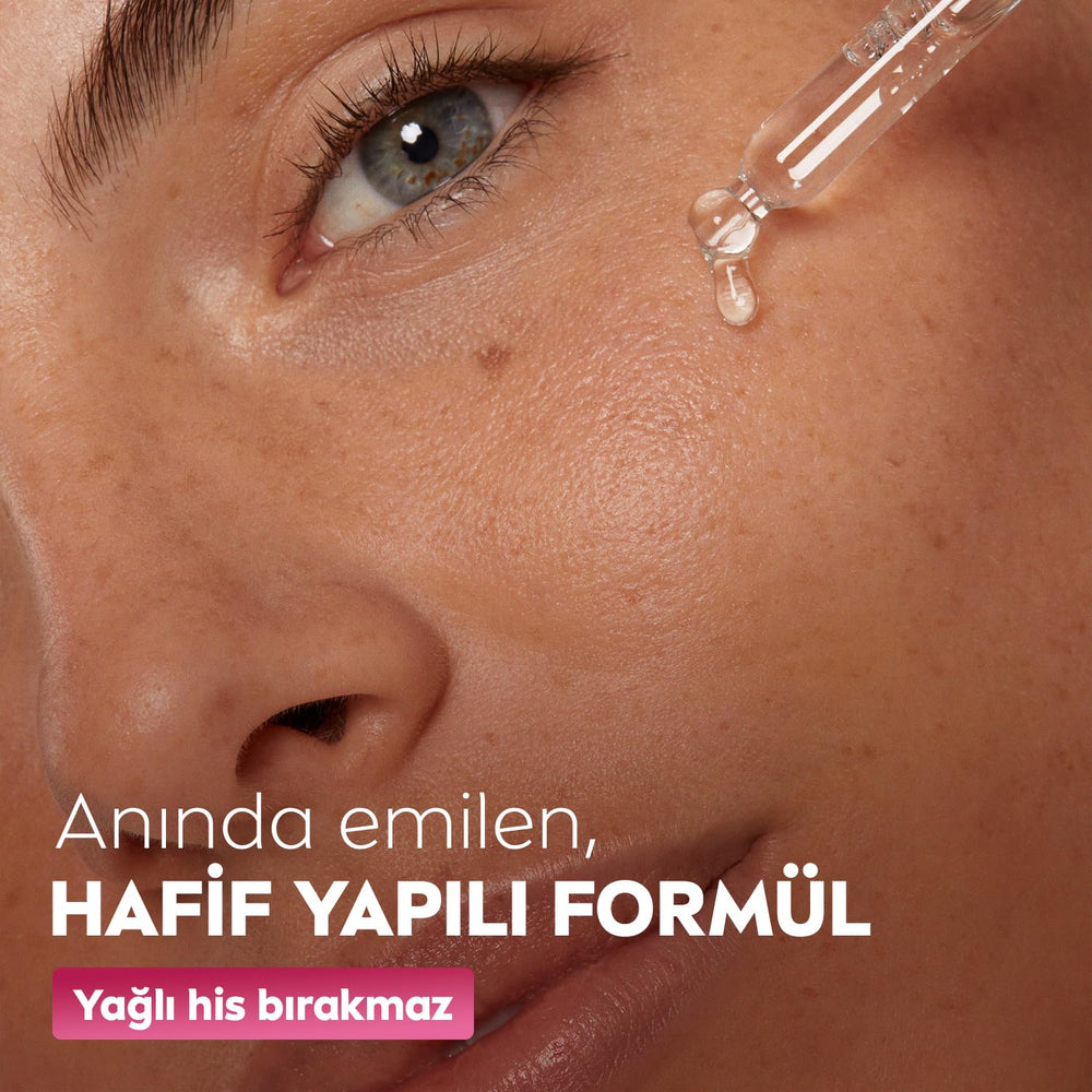 Application scene showing serum applied to the face.