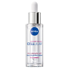 NIVEA Expert Filler Serum bottle with dropper for hydration and skin smoothing.