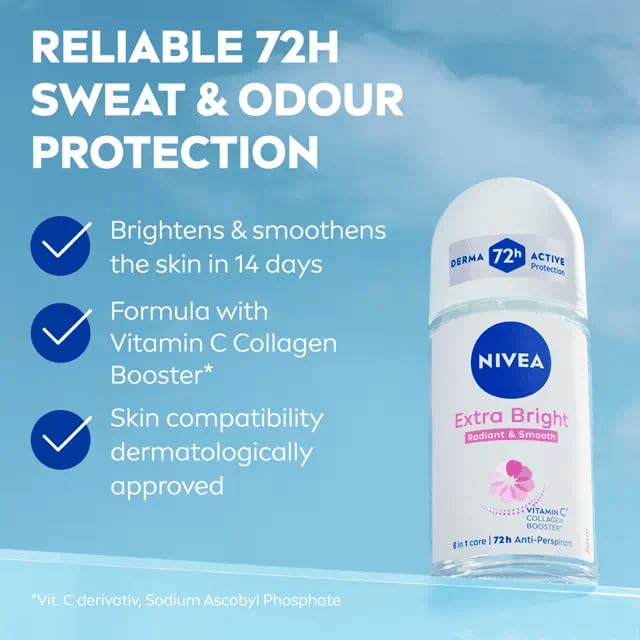 NIVEA Extra Bright alcohol-free label for sensitive skin