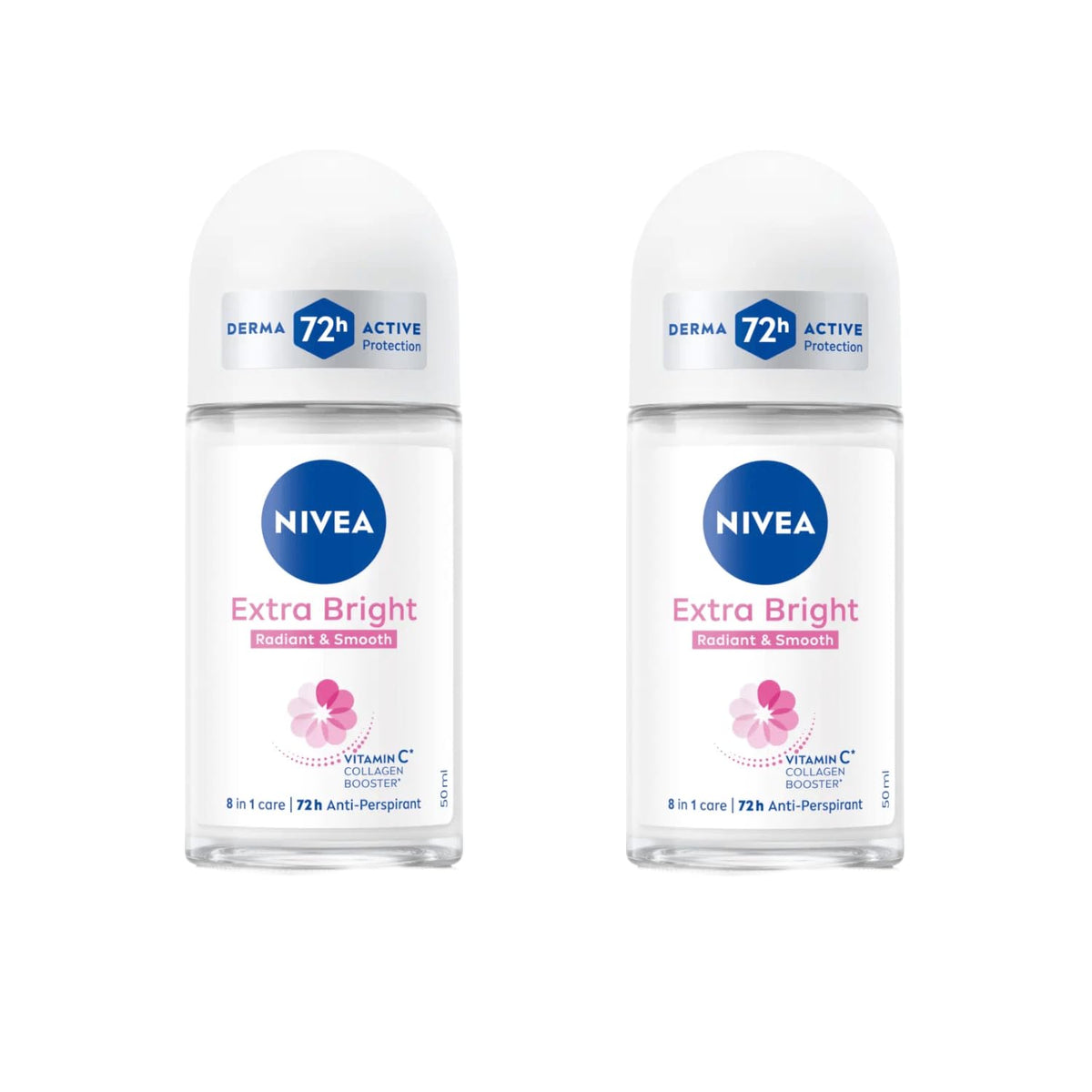 NIVEA Extra Bright bottle front, premium underarm care design