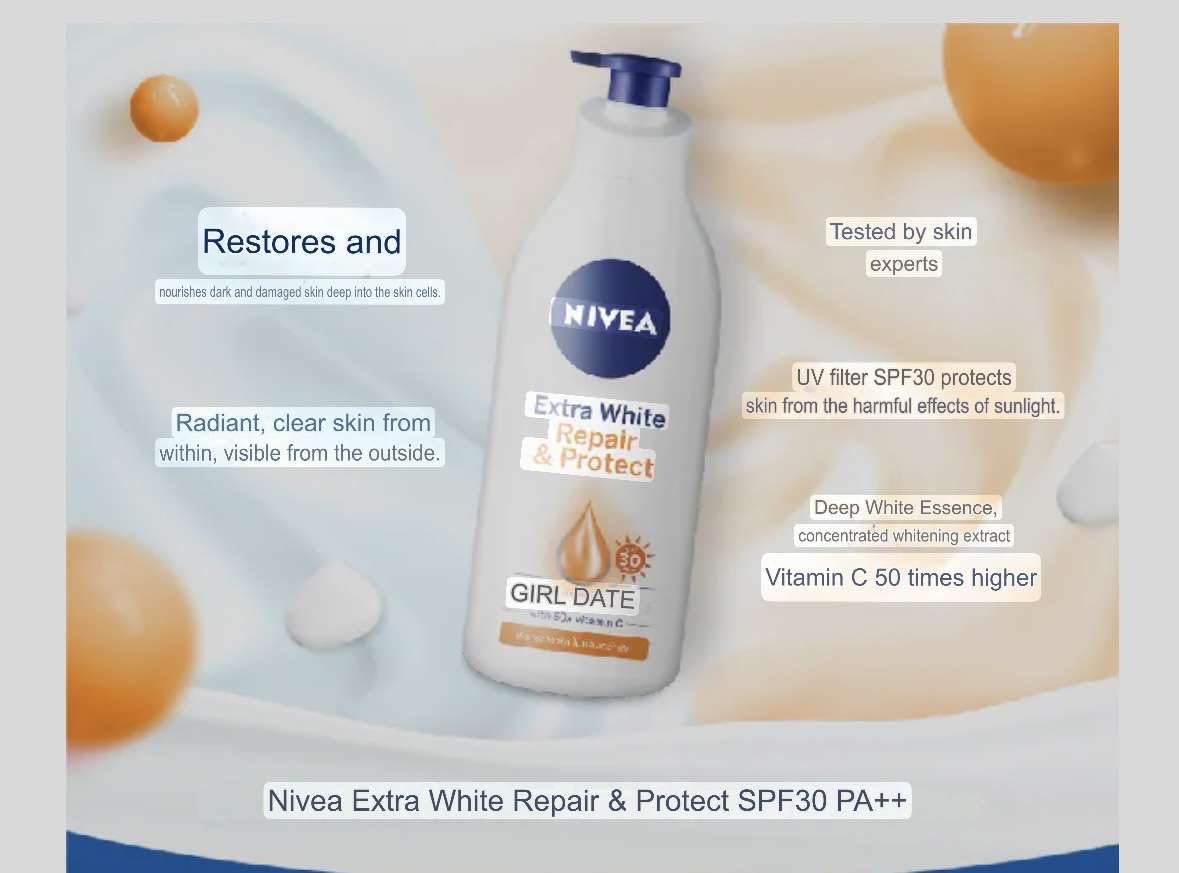 NIVEA Extra Repair lotion applied to skin for daily nourishment