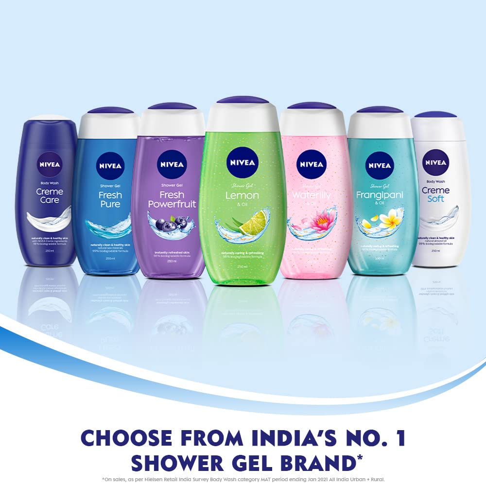Frangipani fragrance enhances your shower routine with NIVEA.