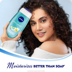NIVEA Frangipani & Oil Shower Gel rich lather spreads on skin.