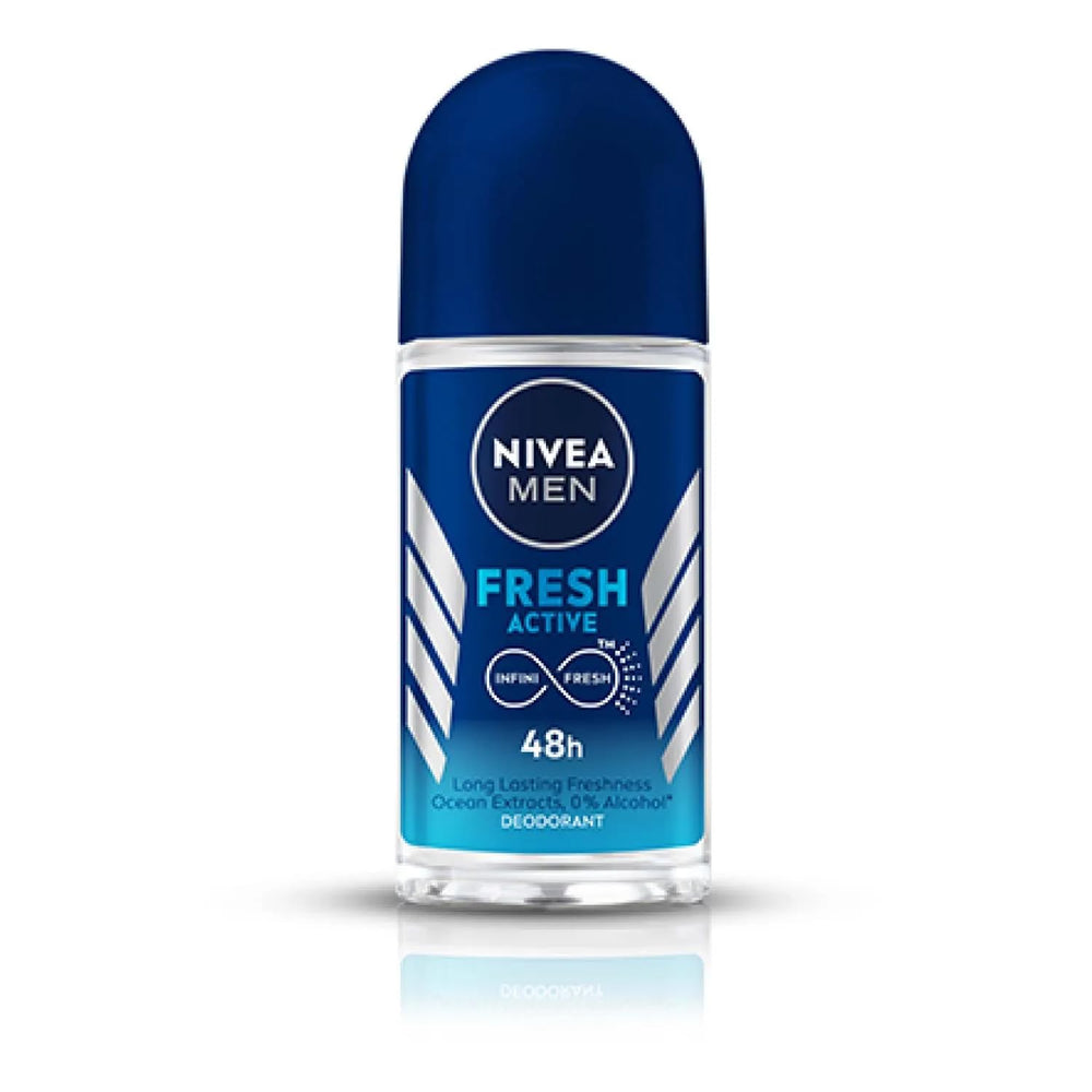 NIVEA Fresh Active roll-on cap demonstrates easy daily application and alcohol-free refreshment.