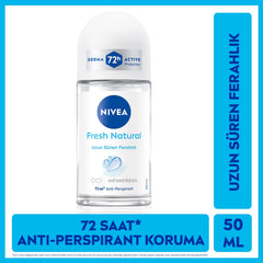 Three-pack of NIVEA Fresh Natural deodorant for convenient everyday use.
