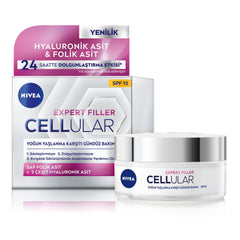 NIVEA Hyaluron Cellular Filler 50 ml jar delivers lasting hydration for a refreshed complexion.