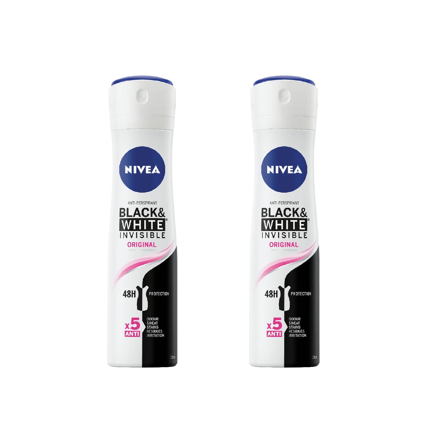 NIVEA Invisible Black & White spray mist delivers quick-dry comfort.