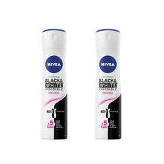 NIVEA Invisible Black & White spray mist delivers quick-dry comfort.