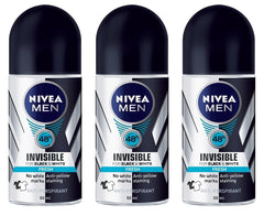 NIVEA Invisible for Black & White 3-bottle pack keeps fabrics looking dark and light with no residue.