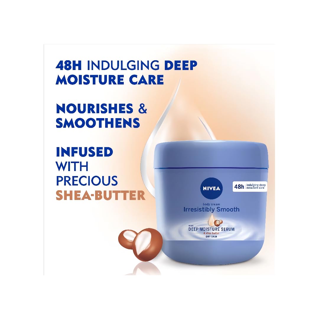 NIVEA Irresistibly Smooth packaging label shows 400ml pack.