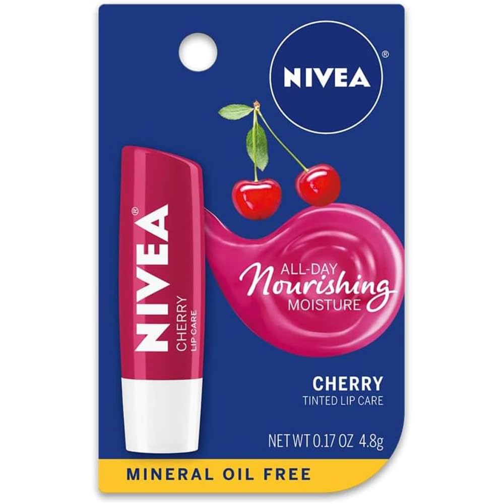 NIVEA Cherry Lip Care Balm two-pack for daily moisture and smooth lips