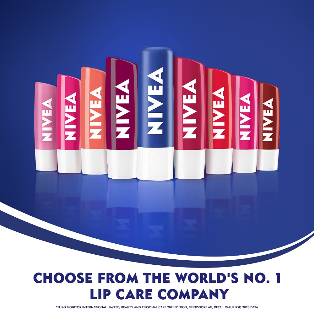 NIVEA Lip Soft Rose balm imparting a subtle tint