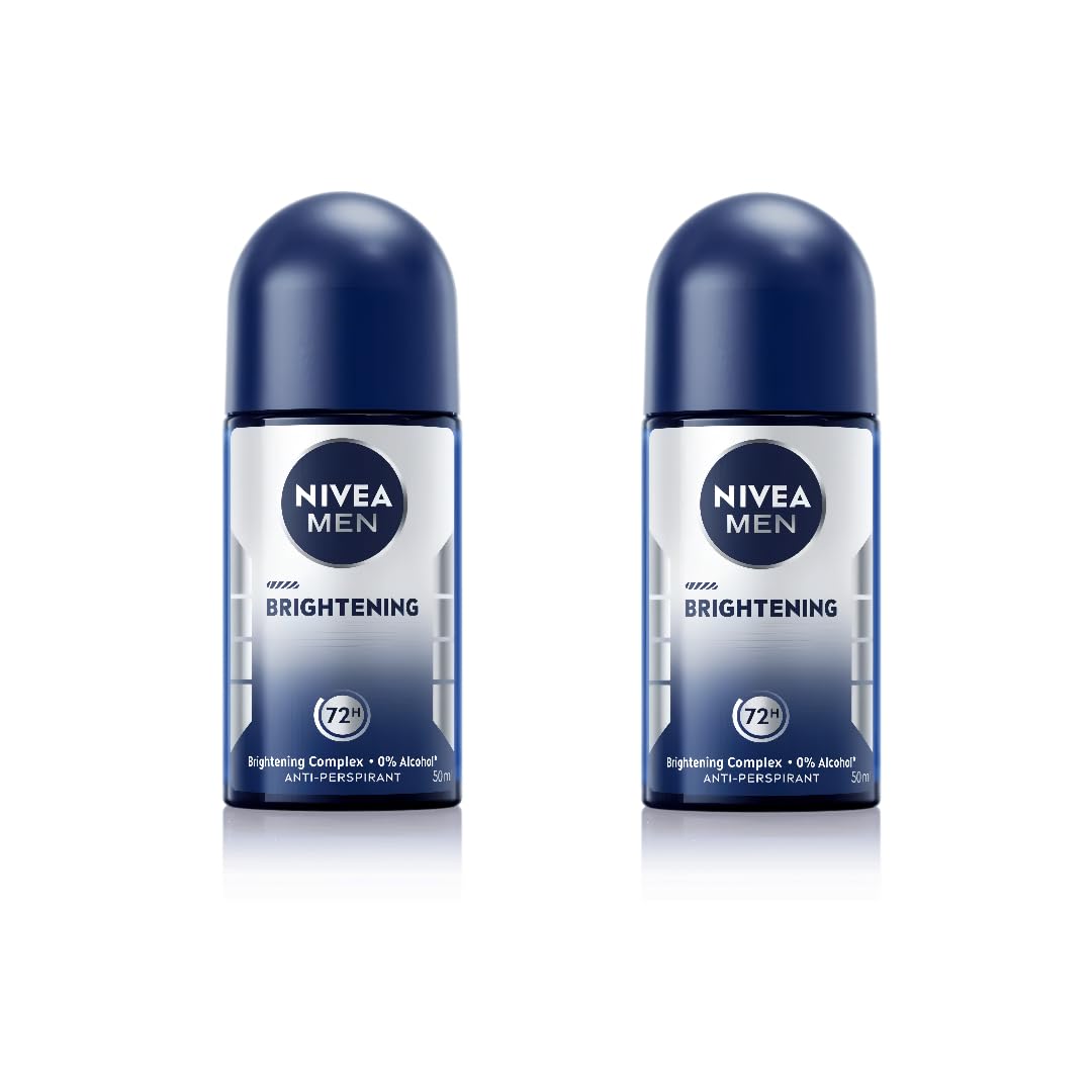 NIVEA Men Brightening Roll-On 50ml front view for daily freshness.