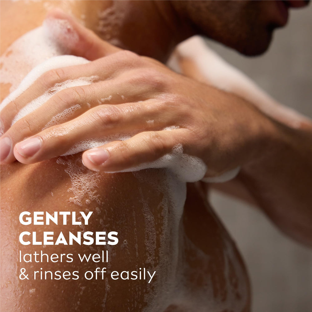 NIVEA MEN Cool Body Wash being used on face and hair in shower