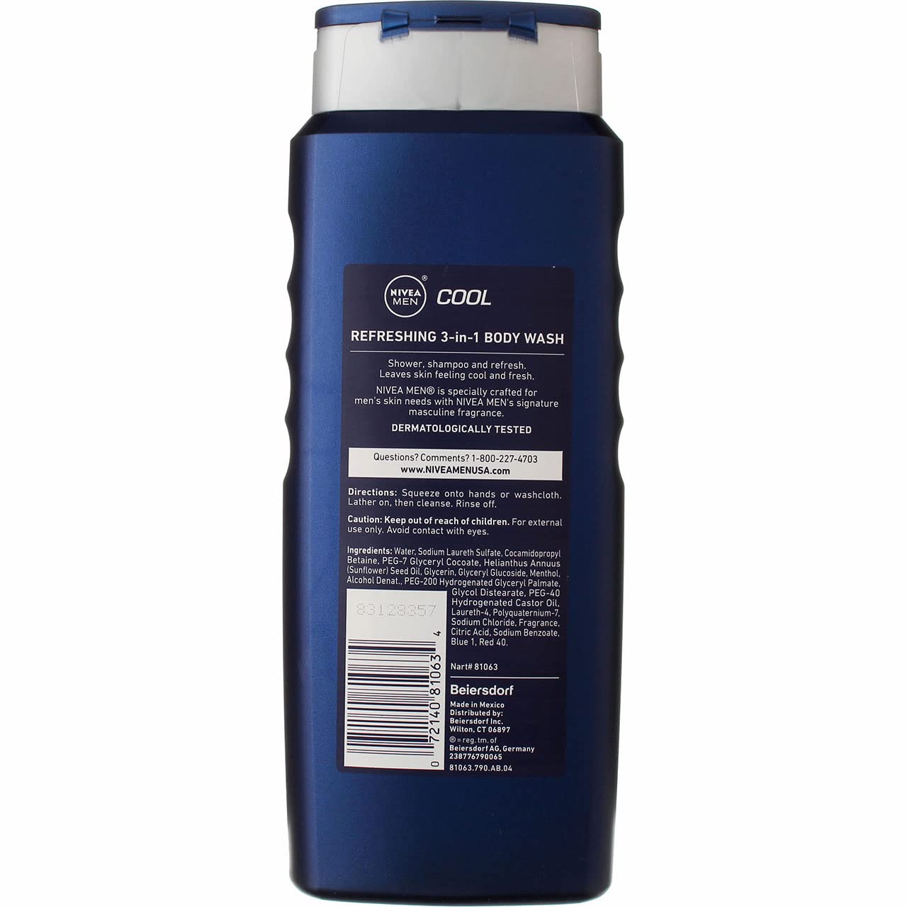 NIVEA MEN Cool Body Wash lathering on skin delivers a cooling sensation.