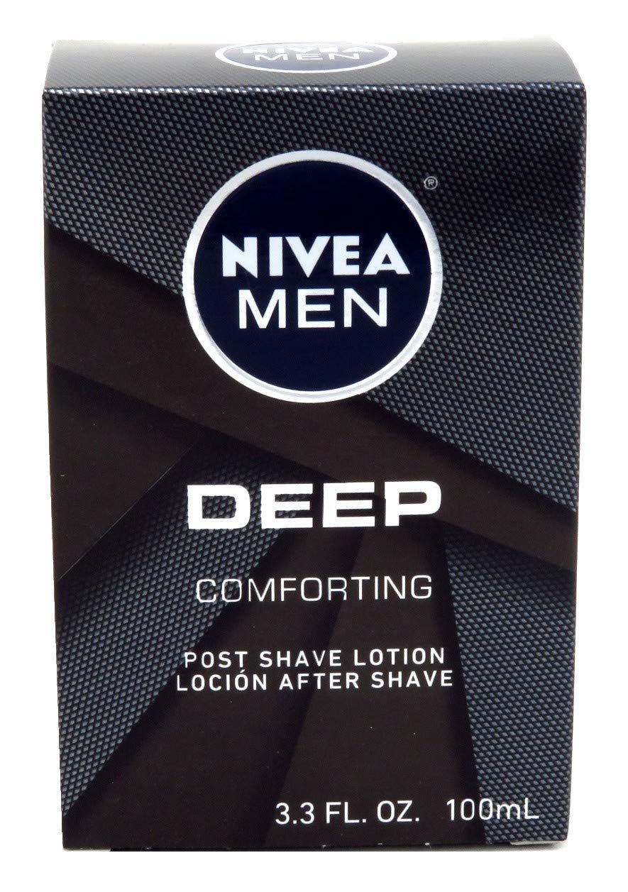 NIVEA Men Deep Comforting Post-Shave Lotion bottle, highlighting soothing aftershave care for men