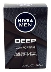NIVEA Men Deep Comforting Post-Shave Lotion bottle, highlighting soothing aftershave care for men