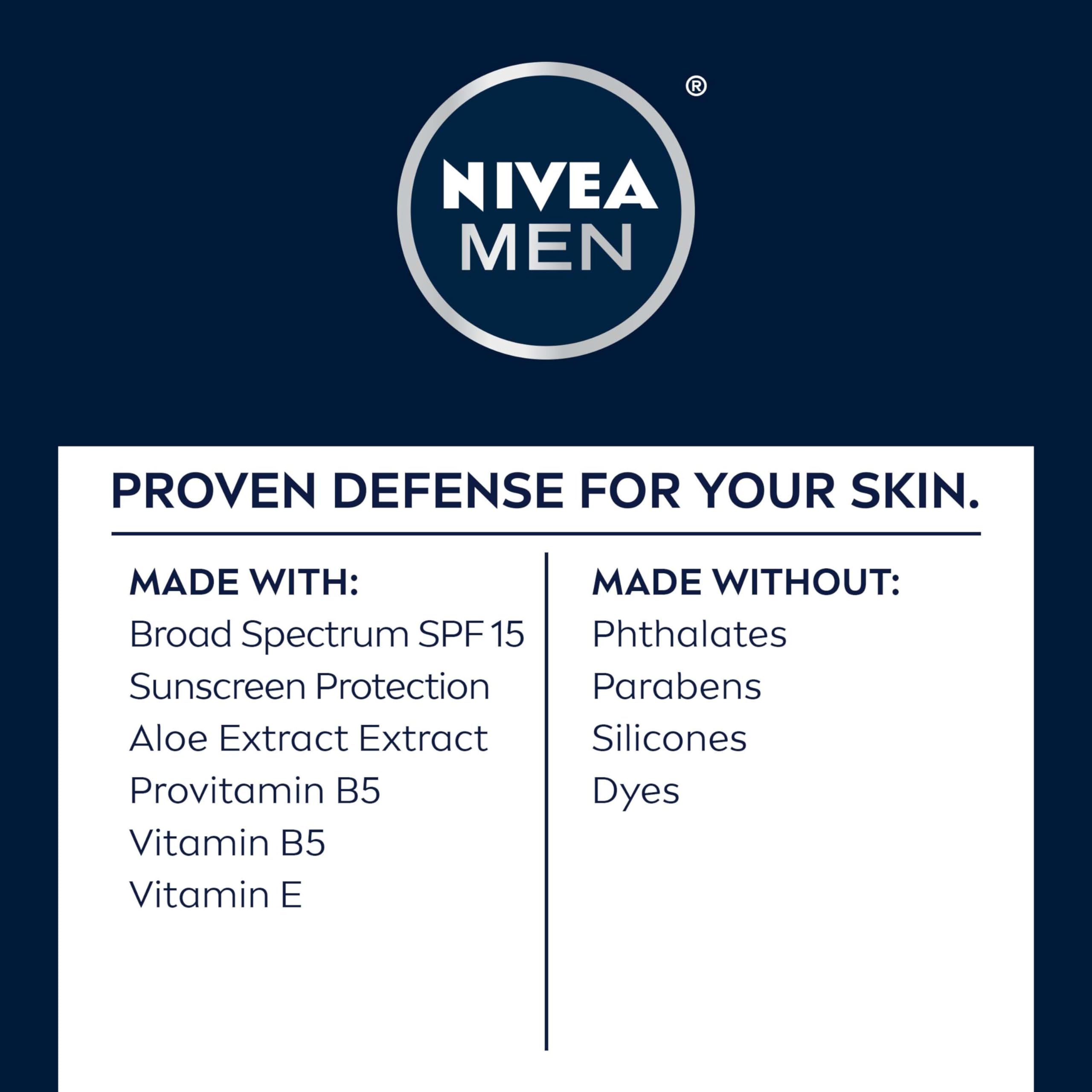 NIVEA MEN Maximum Hydration SPF 15 oil-free formula absorbed easily on skin.