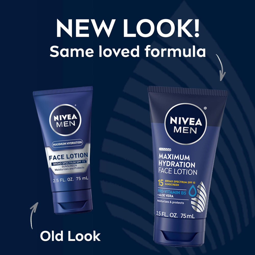 NIVEA MEN Maximum Hydration SPF 15 swatch on skin for quick absorption.