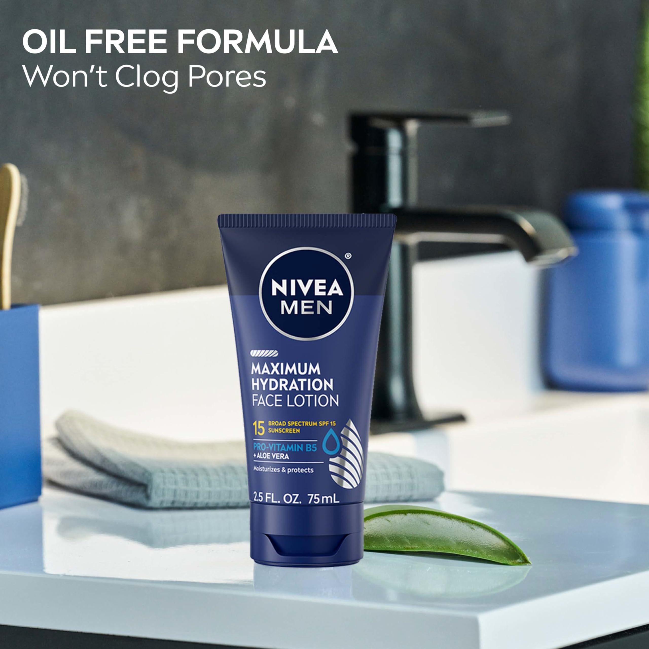 NIVEA MEN Maximum Hydration SPF 15 tubes lined up for value-packed skincare.