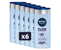 NIVEA Men Pure Impact bottle with minty scent for energized showers