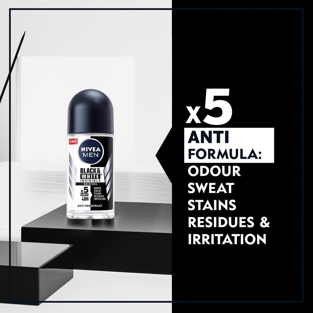 NIVEA Men roll-on application close-up showing smooth, quick-drying formula.