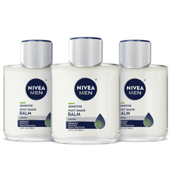 NIVEA MEN Sensitive Post Shave Balm pack of three bottles for daily soothing relief after shaving