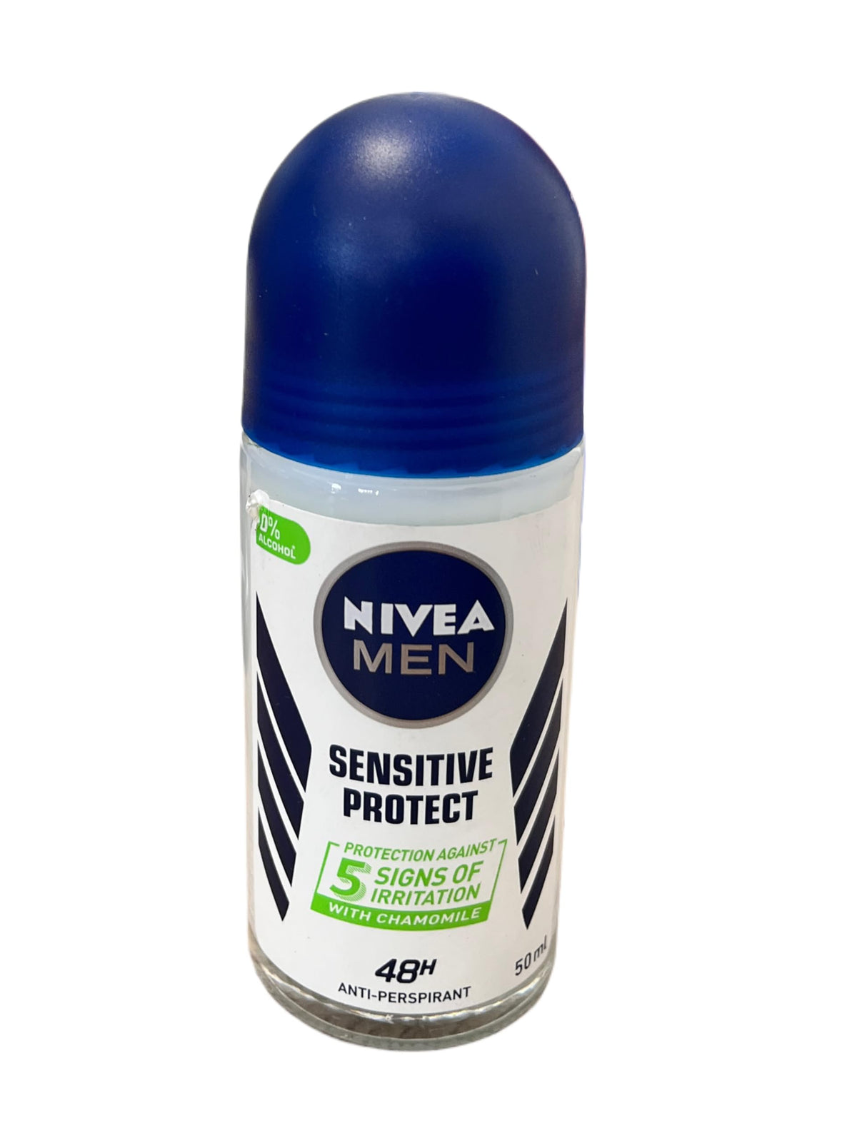NIVEA MEN Sensitive Protect 50ml bottle offers up to 48h protection for daily wear.