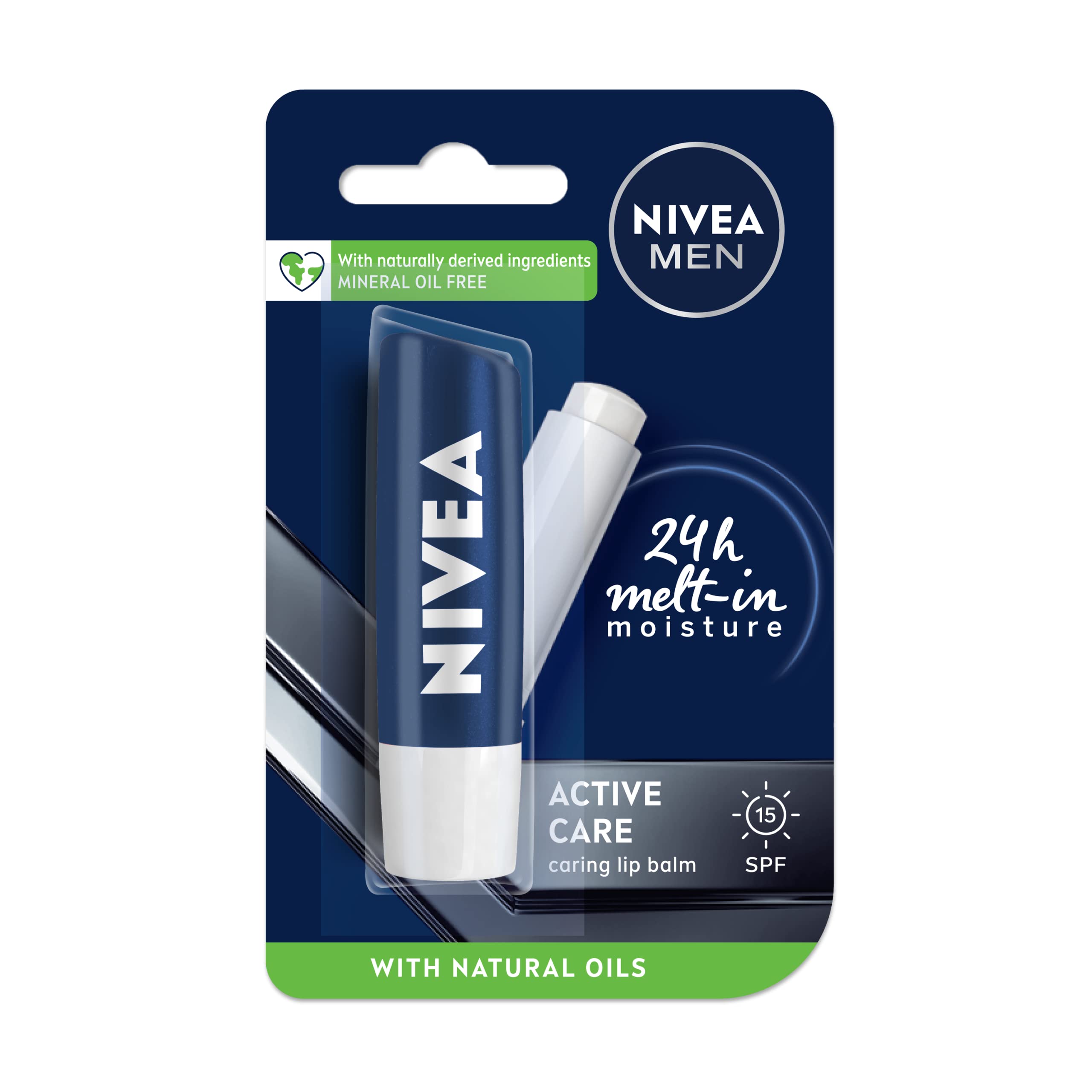 NIVEA Men's Active Care SPF 15 tube packaging for easy protection.