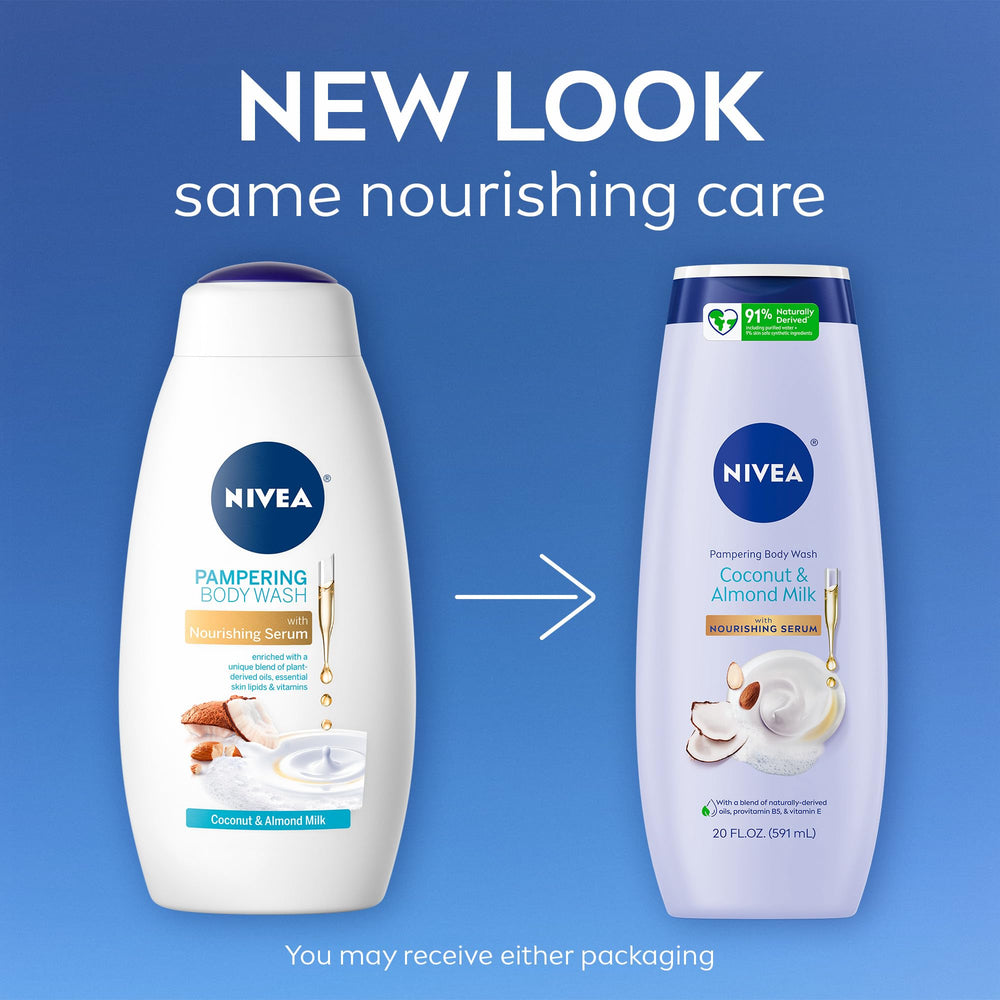 Creamy lather formed during shower with NIVEA Coconut and Almond Milk Body Wash.