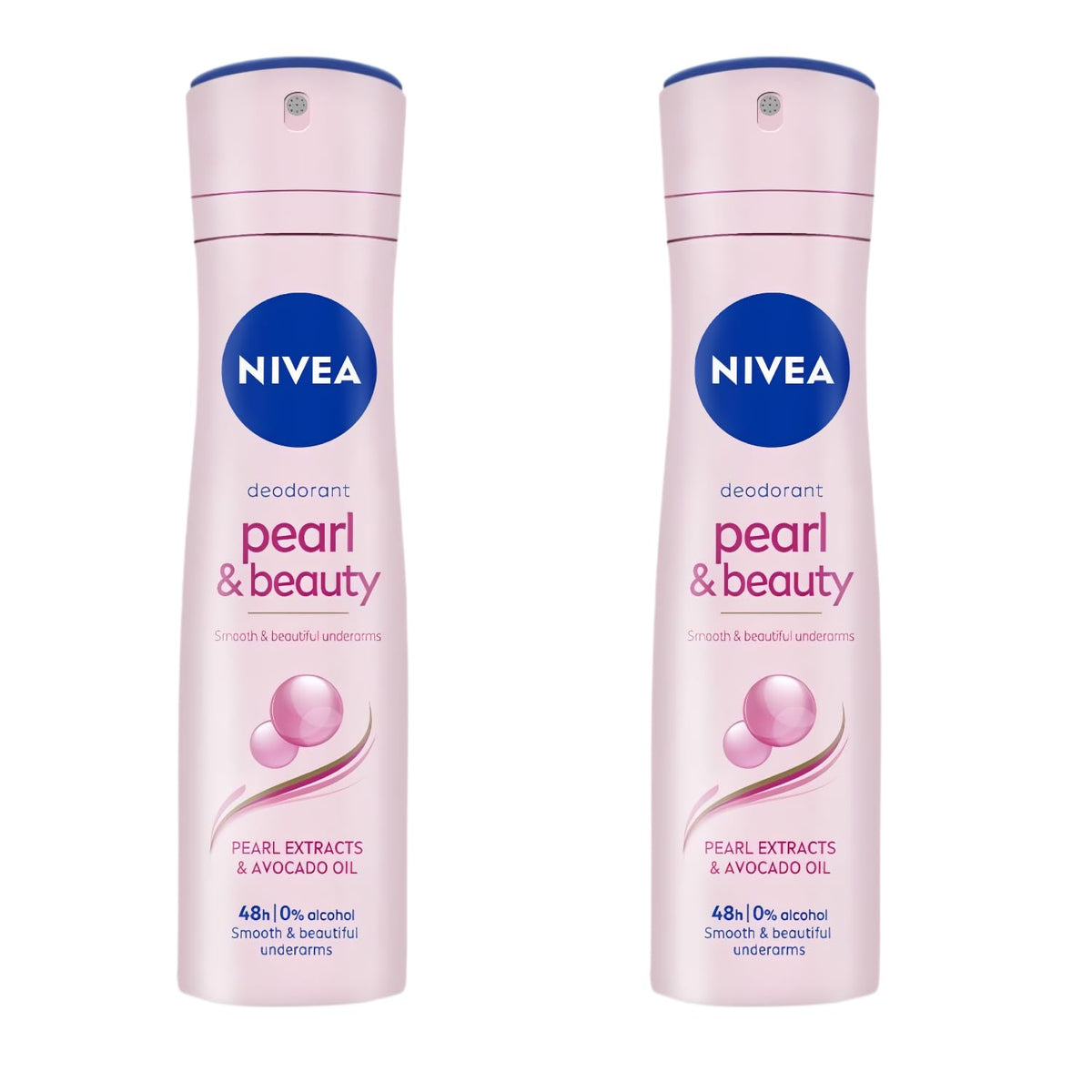 NIVEA Pearl & Beauty antiperspirant spray bottle offering gentle, alcohol-free protection for smooth underarms
