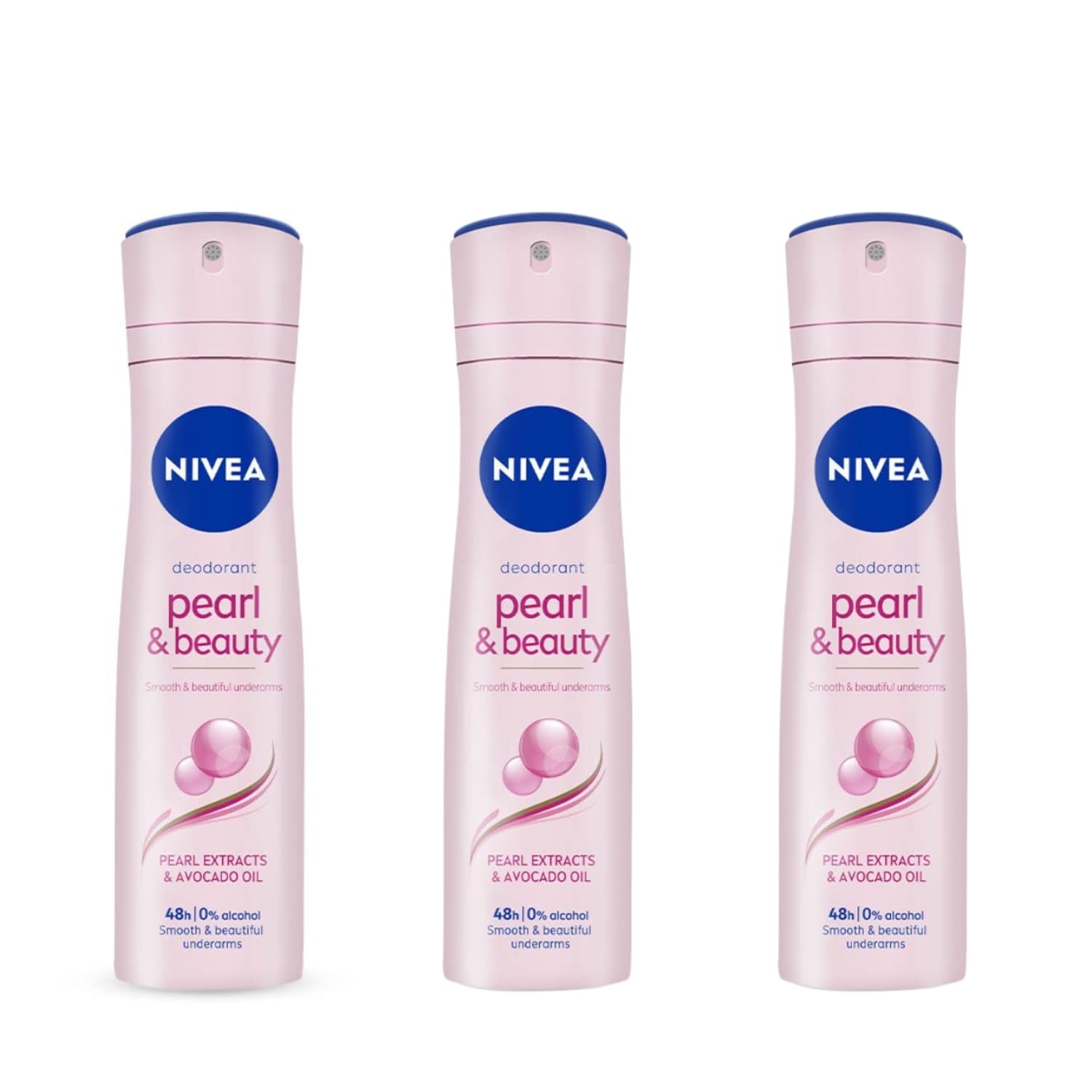 NIVEA Pearl and Beauty spray for women delivering smooth underarms and all-day freshness.